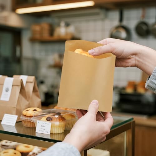 800 Pack Wax Paper Bags 4x6 inch Paper Cookie Bags (Kraft-800PCS / 4x6 inch)