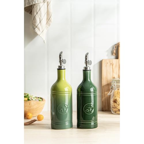Olive Oil Dispenser Bottle with Spout (Jade Green)