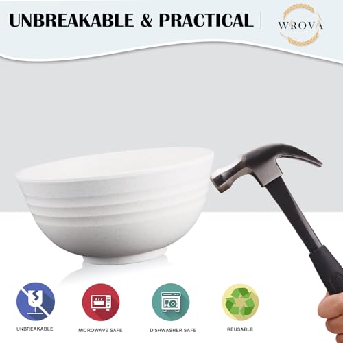 Wheat Straw Bowls Set of 8 (26 oz / White)