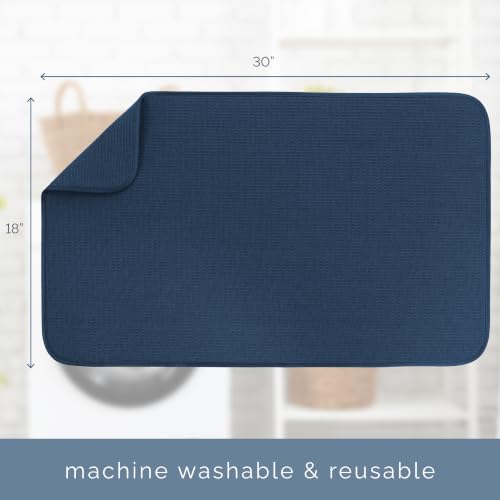 Dish Drying Mat (Navy / 18" x 30")