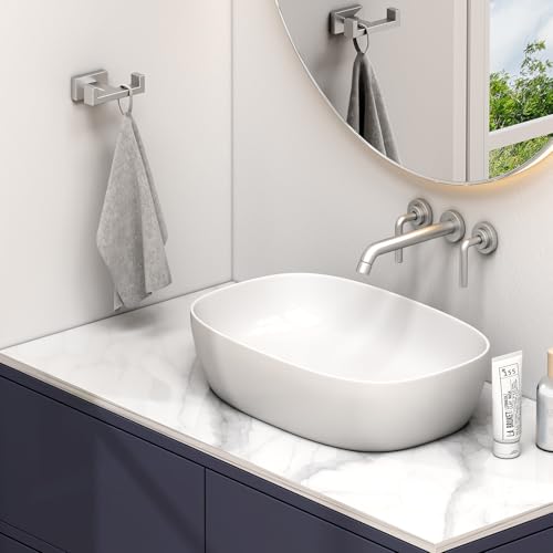 Double Towel Hook for Bathroom (Brushed Nickel)