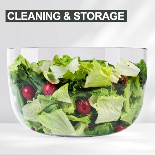 Salad Spinner Small Lettuce Spinner Kitchen Gadgets Vegetable Washer (3.8QT / White)