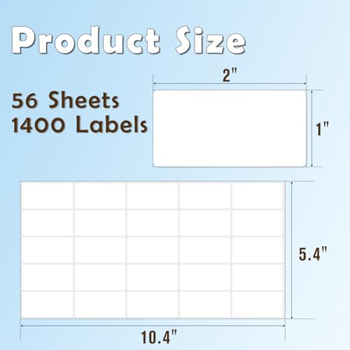 1400 Pcs 1"x2" Blank Removable Freezer Labels for Food Containers