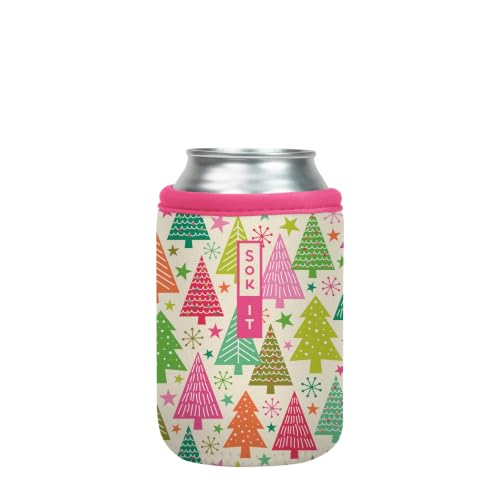 CanSok Sleeve for Beer & Soda Insulated Neoprene Cover (Festive Forest / 12oz Can Sleeve)