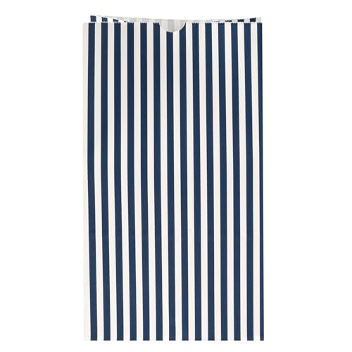 Blue And White Stripe Paper Bag (12 lb / Blue & White)