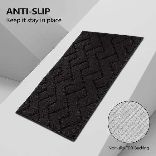 Kitchen Runner Rug (Black / 20"x59"+20"x32")