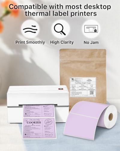 4x3 Inch Thermal Labels (4"x3" / Purple)