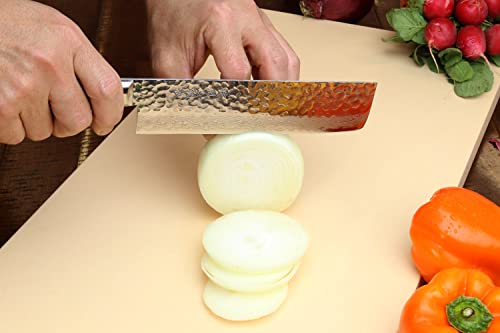 VG10 16 Layer Hammered Damascus Stainless Steel Nakiri Vegetable Knife 6.5'' (Nakiri 6.5" (165mm) / Mahogany Handle)