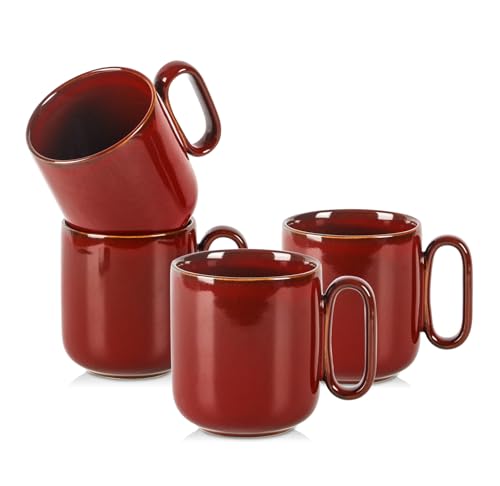 Ceramic Coffee Mug Set (Cherry Red)