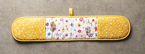 Double Oven Mitts 100% Cotton Double Oven Glove (034 - Happy Florals - Sweety / 7" x 35" (Double Oven Mitt))