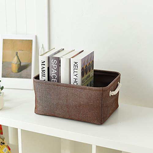 Fabric Storage Basket for Home (Brown / Medium -13.8Lx9.8Wx6.7H)