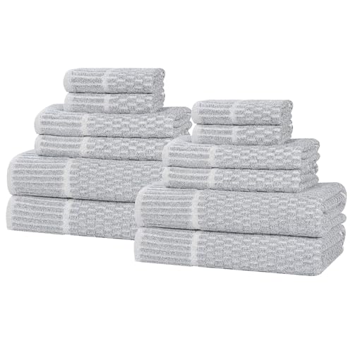 Juno Viscose Cotton Blend Medium Weight Towels (12 Piece Towel Set / Denim Blue)