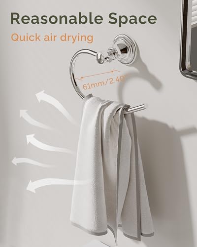 Chrome Towel Ring Wall Mounted for Bathroom (Chrome)