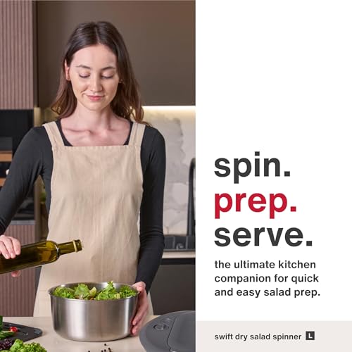 Swift Dry Salad Spinner (New Black / Large)