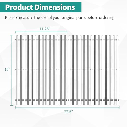 9MM 15" Stainless Steel Grill Grates for Weber Spirit E200 S200 E210 S210 Genesis Silver A Spirit 500 Gas Grill with Side Control Panel for Weber 7521 7522 7523 65905 65904 Spirit 200 Series (15" Spirit 200)