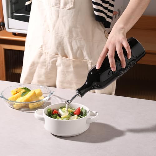 Sweejar Large Ceramic Olive Oil Dispenser Bottle (Black / 24 oz, Set of 1)