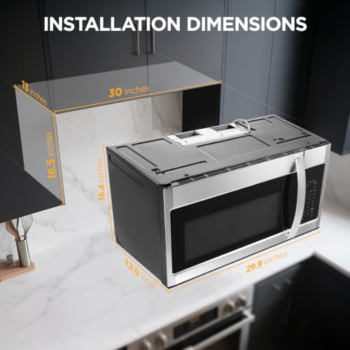 Over-the-Range Microwave Oven with Air Fryer, 1.5 Cu.Ft, 900W (1.5 cu. ft.)