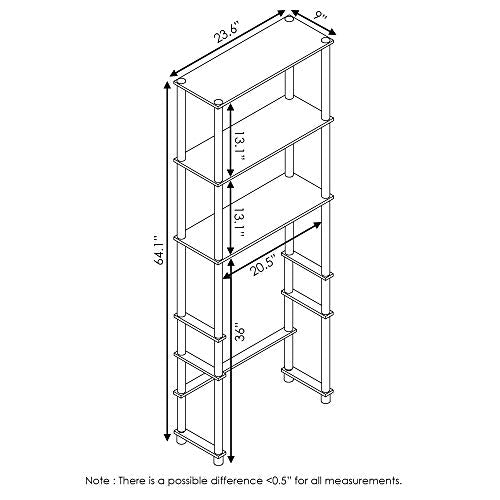 Turn-N-Tube with 3 Shelves Toilet Space Saver, Espresso/Black (Espresso/Black / Basic Rack)