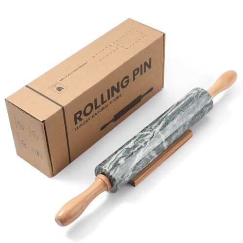 Natural Green Marble Rolling Pin (Natural Green Marble with Pastry Mat)