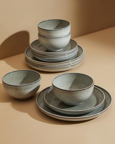 Ceramic Dinnerware Sets for 4 (Slate Gray / Set (12pcs))