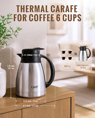 Insulated Coffee Carafe 34 Oz (Silver / 34 oz)