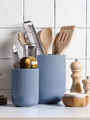 Utensil Holder for Kitchen Counter (Dusty Blue)
