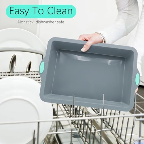 Silicone Baking Pans Set (4-Piece Baking Pans Set / Light Grey)