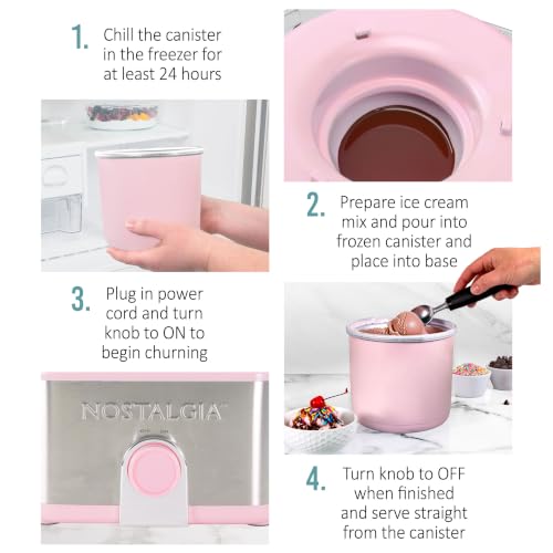 Electric Ice Cream Maker (2 QT / Stainless Pink)