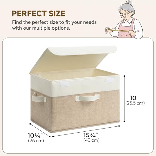Memory Keepsake Storage Box (Brown/White / Large-4 Pack)