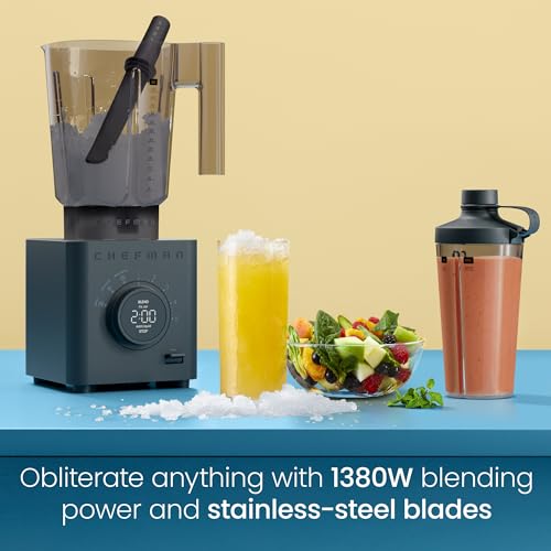 Obliterator 48 oz Countertop Blender for Smoothies (MIDNIGHT / Power Blender + 1 Travel Jar)