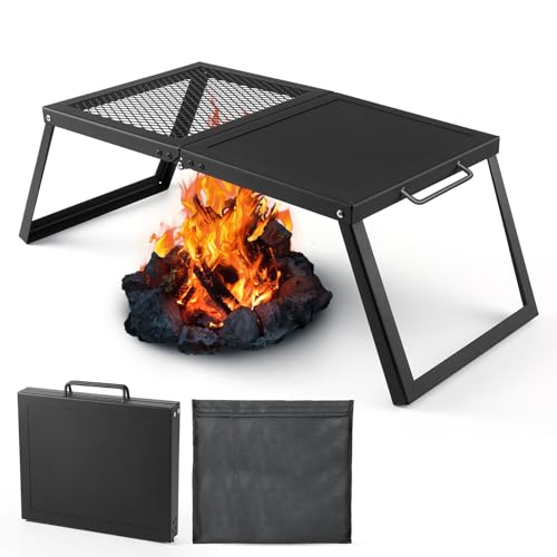 Portable Folding Charcoal Grills for Outdoor Cooking Bonfire BBQ (set2)