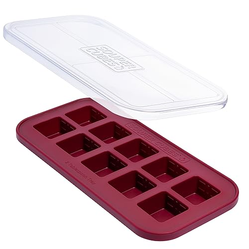 2 Tbsp Silicone Freezer Mold with Lid (1-Pack / Cranberry)