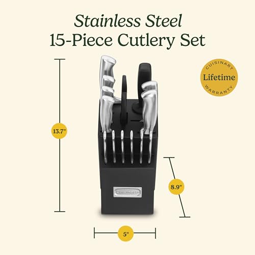 15 Piece Stainless Steel Hollow Handle Block Set (15-Piece)