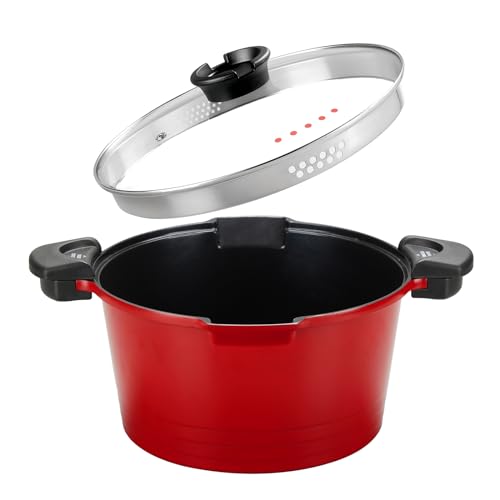 8.5qt Pasta Pot with Strainer Lid (Red)