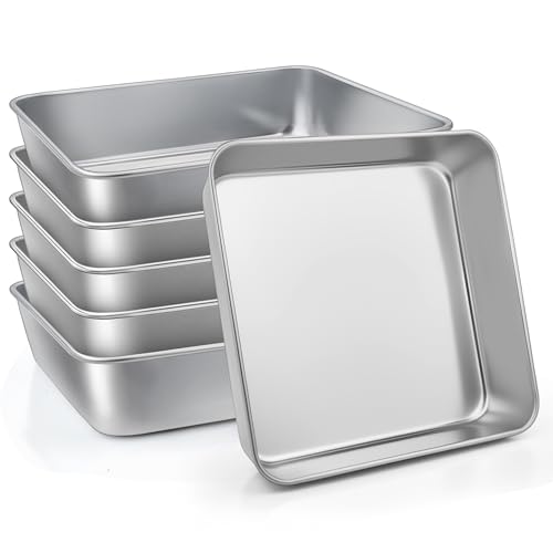 6 Pack 8 x 8 Inch Square Baking Cake Pan (8'' x 8'')