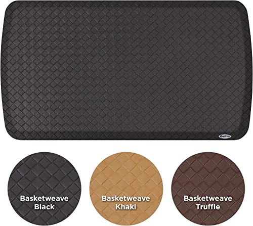 Elite Premier Gel & Foam Cushioned Anti (36"L x 20"W x 0.8"Th / Basketweave Black)