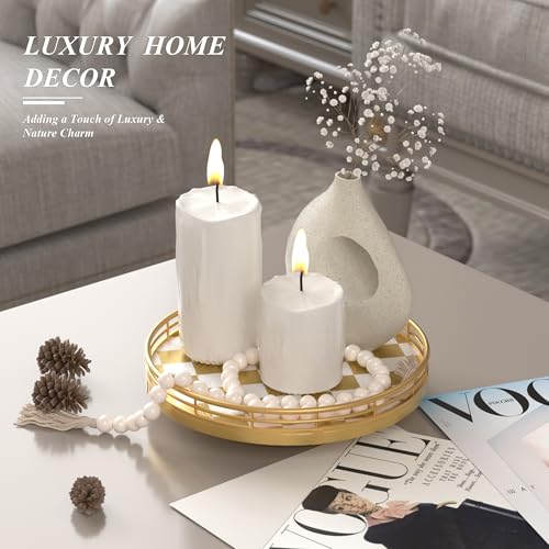 9 Inch Gold Lazy Susan Spice Organizer with Guard Rail (Gold & White / 9 inches)