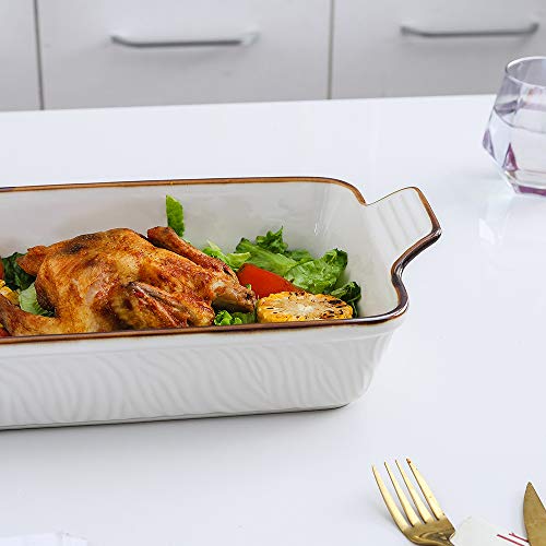 Bakeware Set Ceramic Baking Dish Set (Pure White)