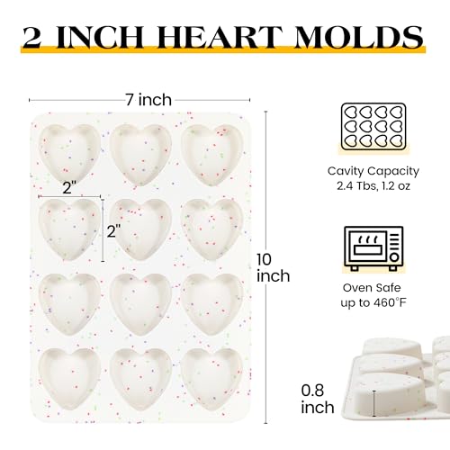 2 Inch Small Heart Shaped Silicone Molds for Chocolate (Heart / 2 inch)