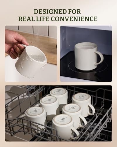 Coffee Mugs Set of 6 (Matte Beige White / 6pcs)