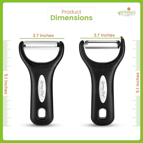 Premium Y & Vegetable Julienne Peeler Set for Kitchen with Stainless Steel Sharp Blades (2 Count)