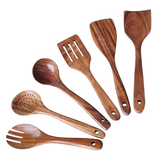 Wooden Spoons for Cooking 6 Piece (6 Count)