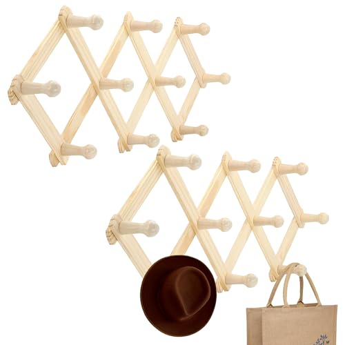 Accordion Style Wood Expandable Rack Hat (2 Count)