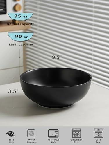 Large Serving Bowls (9.5 Inch / Matte Black)