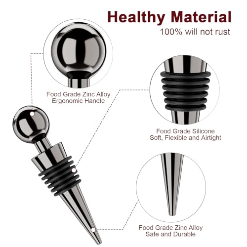 Wine Stoppers for Wine Bottles 3Pcs Vacuum Wine Bottle Stopper with Silicone Reusable Wine Corks (3 Count)