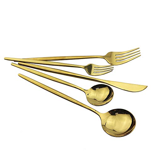 Shiny Gold Silverware Set (Service for 4 / Gold)