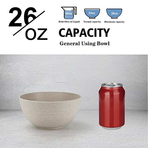 Wheat Straw Bowl Sets (26 oz / Beige)