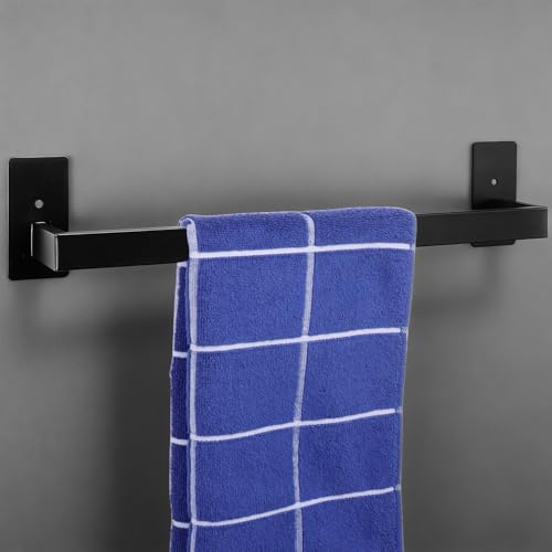 Bathroom Towel Bar Self Adhesive (Black / 16 IN)