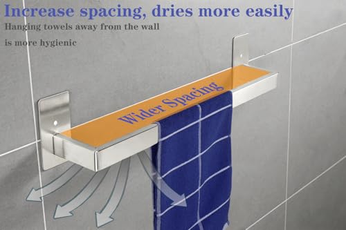 Bathroom Towel Bar Self Adhesive (Brushed Nickel / 16 IN)