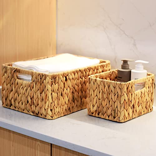 Water Hyacinth Storage Baskets (17 x 12.2 x 7.5 inches / Natural (Water Hyacinth))